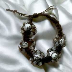 Elegant Black and White Ceramic Beaded Bracelet